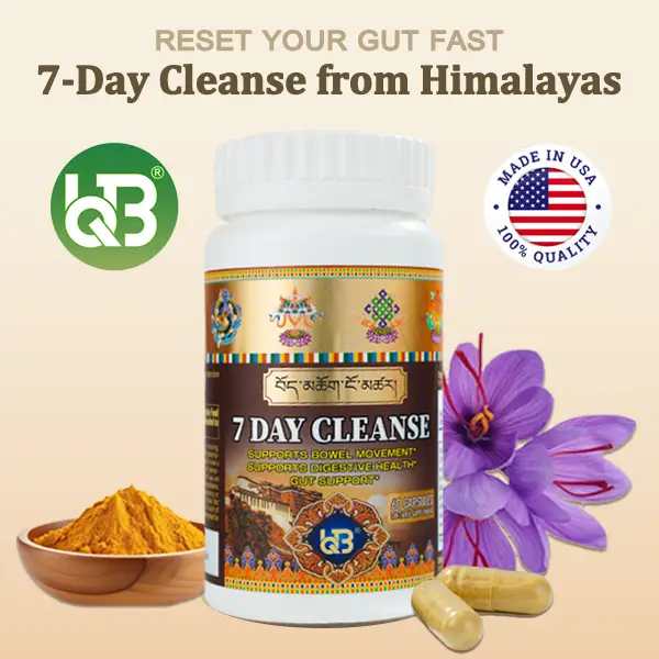 UQB 7 Day Cleanse – Gut Health Capsules with Saffron & Fo-Ti | Herbal Detox & Gentle Bowel Support – 60 Count