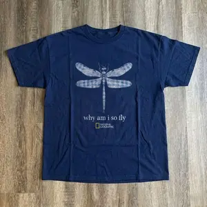 Gildan Men's and Women's T-shirt, Why am I so fly Navy Tee, Animal tee, Y2k Unisex Graphic Tees Gothic Grunge Emo Scene Amity Affliction Style Clothes Menswear Womenswear Streetwear