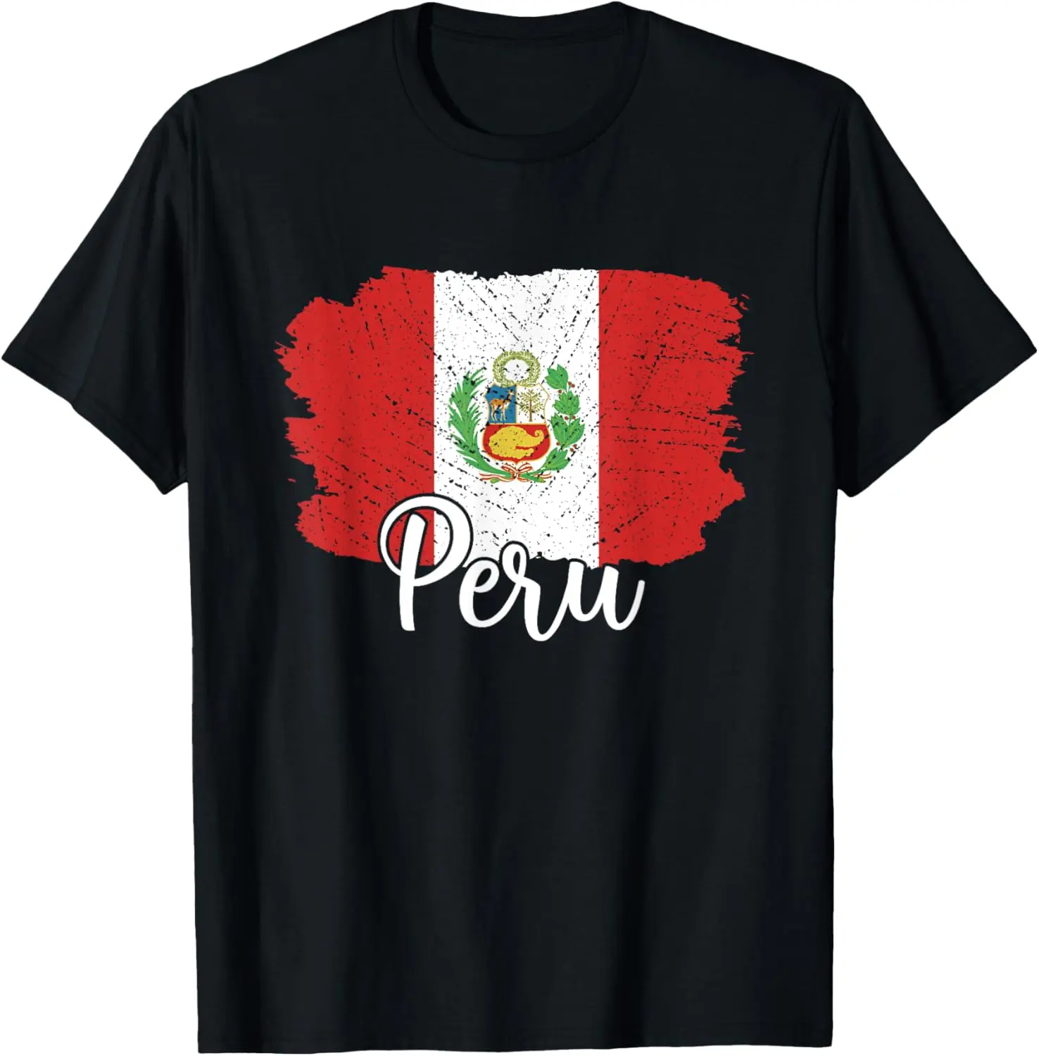 Women's 100% Cotton Round Neck Peru Flag Graphic T-Shirt - Country Tshirt, Lady's Everyday Streetwear Casual Tee