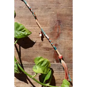 Retro Shroomy Clip-In Hairwrap - Approximately 13 Inches Long, Non-Damaging, Reusable, Snap Clip Installation, Simple to Use