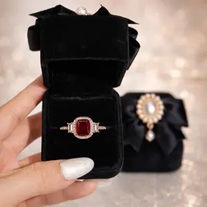 Adjustable Promise Ring with Velvet Heart-Shaped Gift Box – Jewelry Gift Set for Women, Perfect for Mom, Wife, Girlfriend, Sister, Grandma – Birthday, Anniversary, Valentine’s Day, Christmas, Halloween