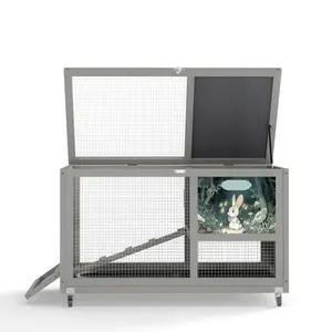Coziwow 35"L Wheeled Wooden Cage for Rabbits