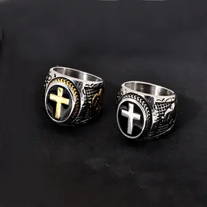 HIPHOP jewelry, titanium steel color-preserving vacuum Hand of God men's ring
