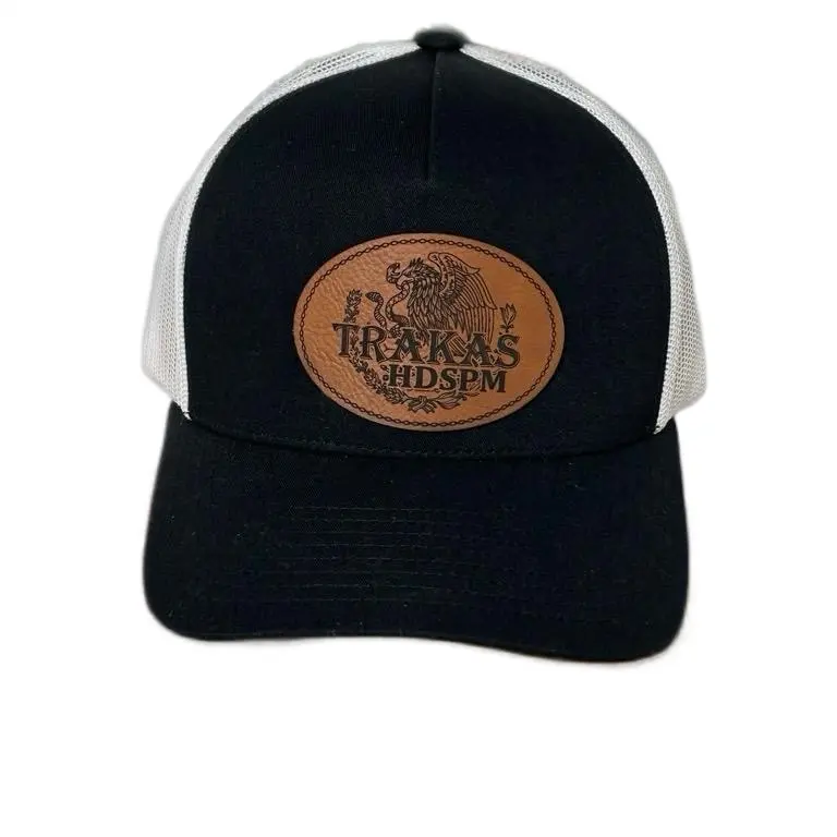 TRAKAS HDSPM Premium Leather Patch Hat, Unisex Premium Headwear, Polyester Fashion Accessory Cap