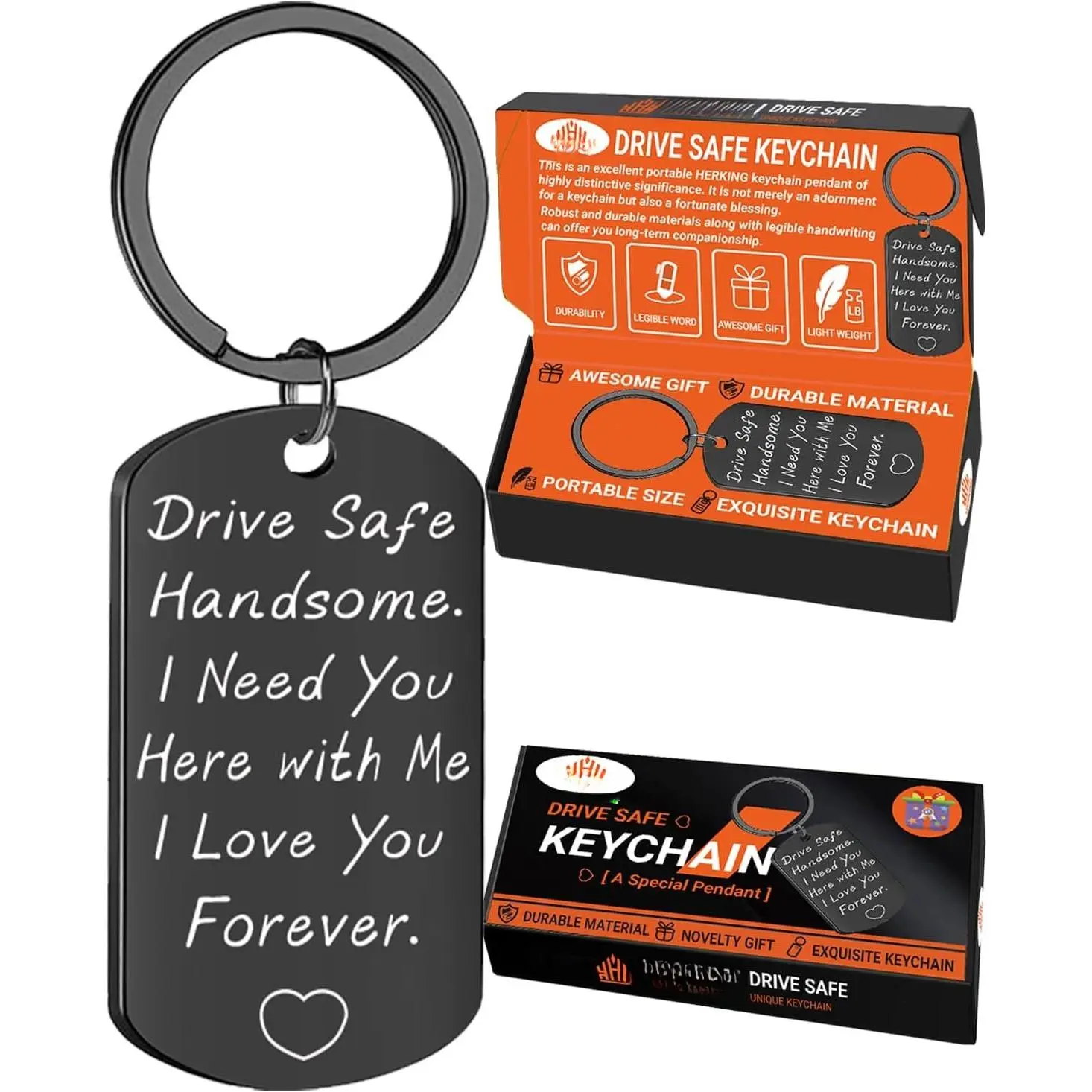 Drive Safe  for Him - Drive Safe Handsome I Need You Here With Me Keyring Birthday Mens Valentines Day Gifts for Him Boyfriend Husband Dad Gifts