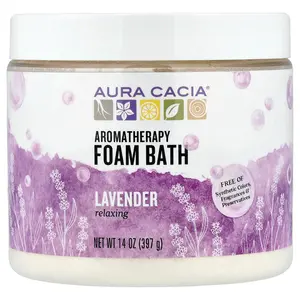 Aura Cacia Aromatherapy Foam Bath, Relaxing Lavender, 14 oz (397 g)