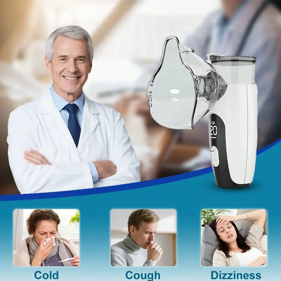 Rechargeable Handheld Ultrasonic Nebulizer, Portable Mist Inhaler For Home & Travel