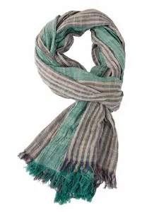 Men's Fashion Striped Scarf for Spring Autumn Winter, Warm Neck Warmer, Casual Daily Wear, European and American Style, 1 Piece