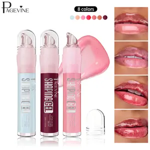 Plumping Lip Oil Gel, 3-in-1 Lip Plumper + Moisturizing Lip Care + Mirror Shine Gloss, Hyaluronic Acid Hydration, Lightweight Non-Sticky Jelly Texture for Full & Soft Lips, Lipgloss Lipstick Makeup