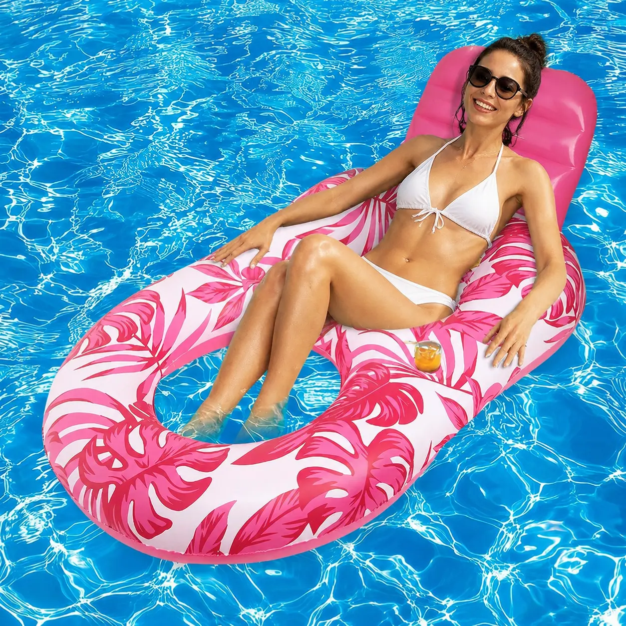 Inflatable Pool Floats for Adults, Comfortable Floating Lounge Chair, Durable Pool Raft for Swimming Pool, Lake, Beach and Summer Water Activities