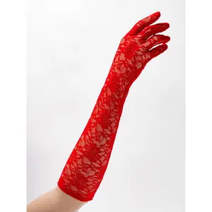 Nova Lace Long Glove with Flowers