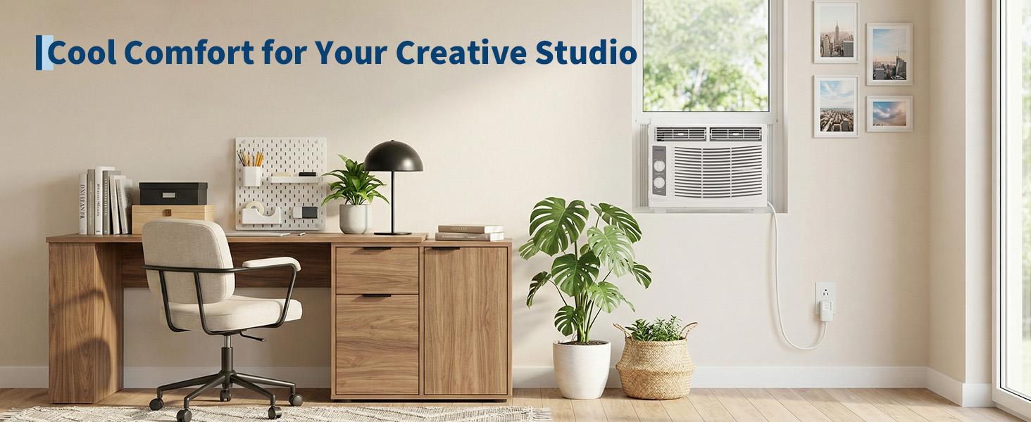5000BTU Window Air Conditioner, Window AC Unit , Timer Function & Easy Install Kit, for Rooms Up to 350 Square Feet, 115V/60Hz