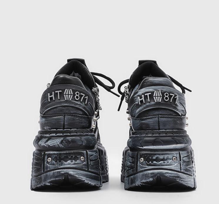 Men's Designer Platform Shoes Vintage Processing Punk Gothic Silhouette Flattering 2026 New