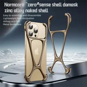 Personality Aluminum alloy Frameless Bumper Case For iPhone16 ProMax 15 14 13 15Pro Heat Dissipation Shockproof Protective Cover
