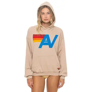 LOGO PULLOVER RELAXED HOODIE - SAND