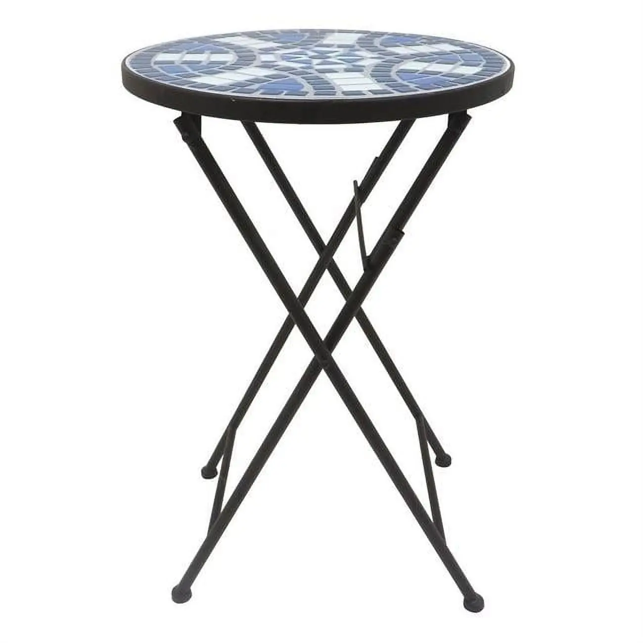 Sturdy Construction Side Table, Best Desu 2130A Mosaic Art Collection Blue Daisy Outdoor Accent Table, Sturdy Construction Side Tables