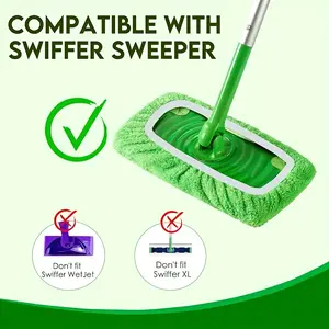 Easy to use, quick and convenient.Mop pad replacement covers, reusable and washable flat mop accessories for Swiffer.