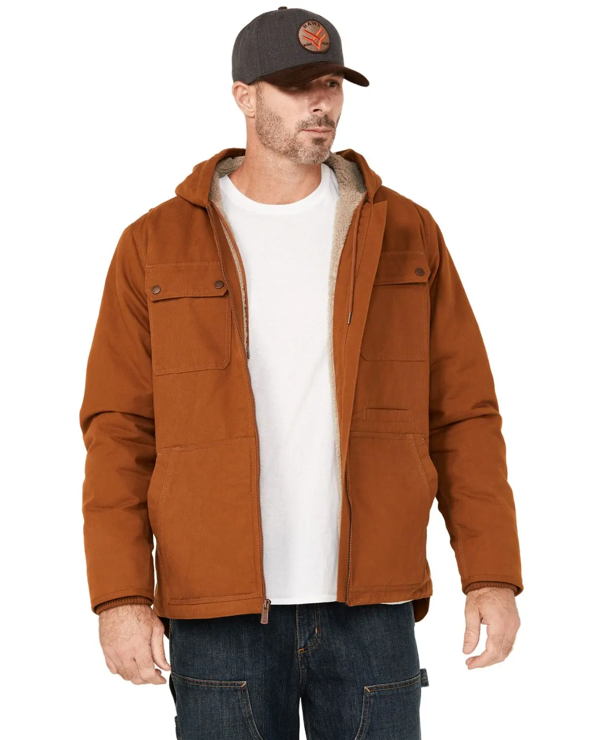Lucky Brand Workwear Men's Men'S Chore Sherpa Lined Insulated Canvas Hooded - Lwm243203-Bnz