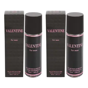 Bundle of 2 Travel Size Valentine for Man Eau de Parfum 40ml 1.3fl.oz. Perfume for Men