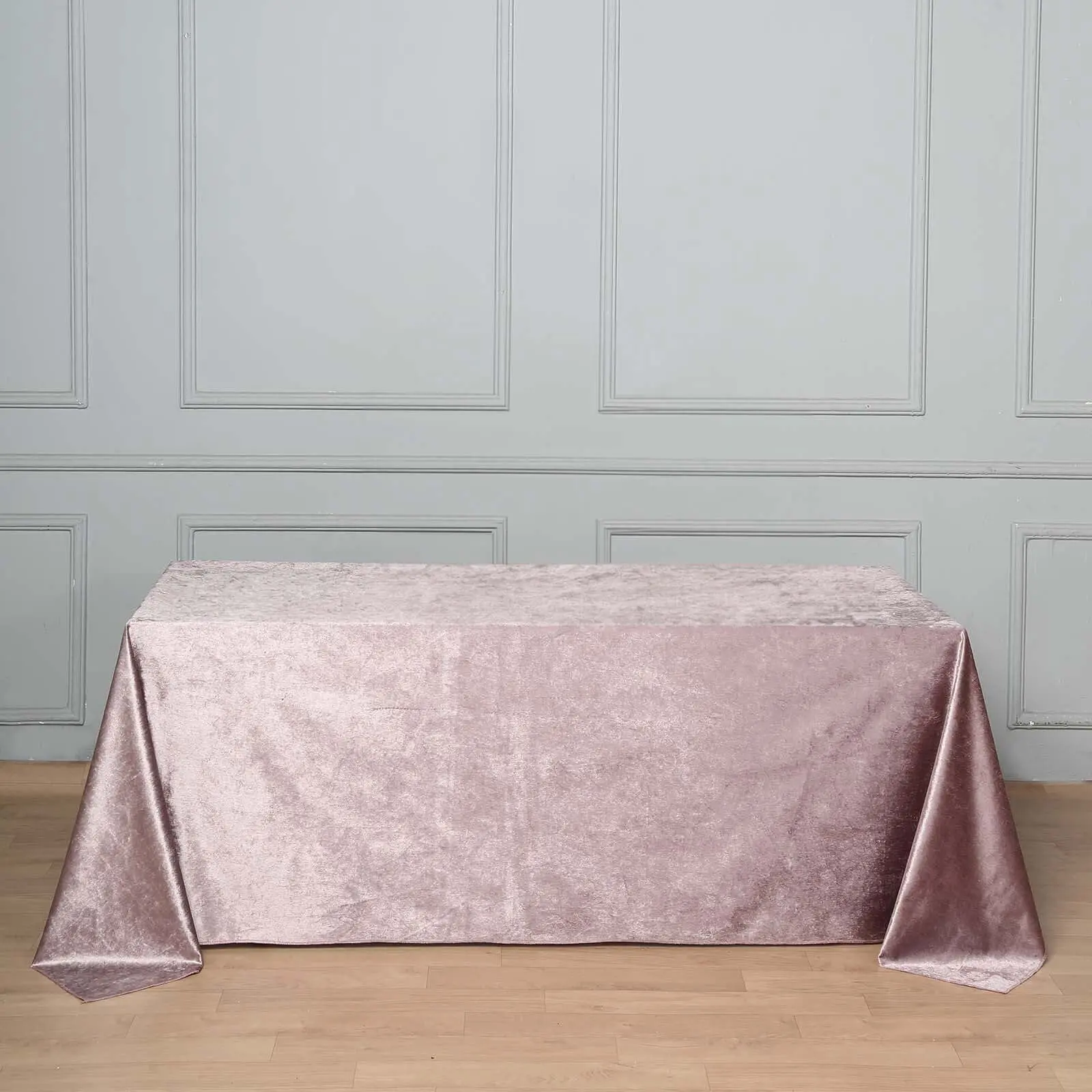 Premium Velvet Solid Rectangle Tablecloth - 90"x132" Mauve, Soft Textured Seamless Reusable Hand Wash Party Tablecloth for Household Kitchen Linens, Restaurants, Decorations Supplies