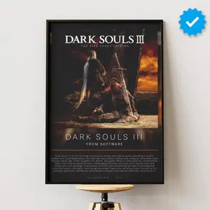 Dark Souls 3 Gaming Poster - Vintage Video Game Print For Wall Decor & Gaming Gift
