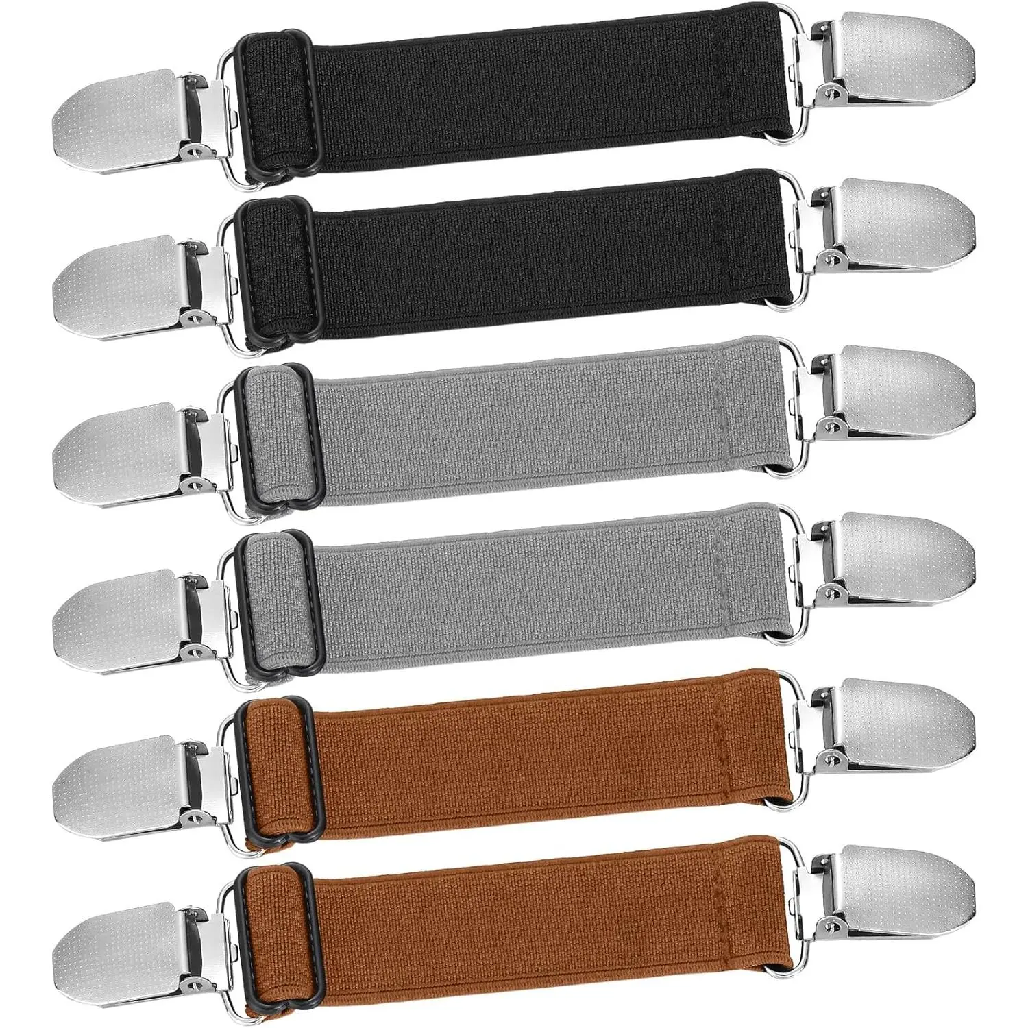 6 count Pant  Tightener  Cinch Clip Belt Adjustable Elastic Pant Clip Women Men