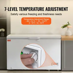 Fathersdaygift VEVOR Chest Freezer, 12.8 Cu. ft/ 345 L Large Deep Freezer 4 Removable Baskets, Freestanding Top Open Door Commercial Chest Freezers with Locking Lid, 7-Level Adjustable Temp, LED Lighting, 6 Wheelsdealsforyoudays