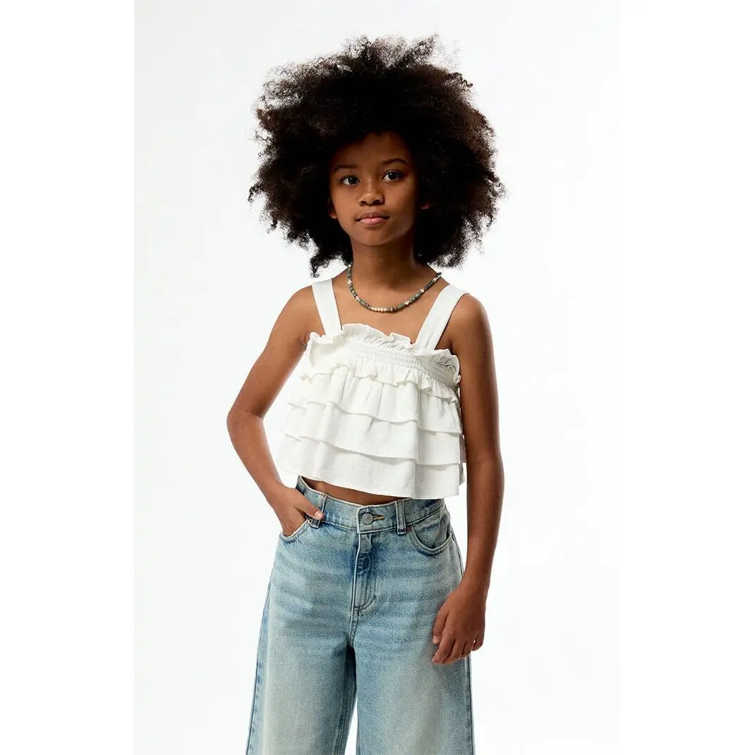 Pacsun Kids White Ruffle Tank Top