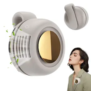 Portable Silent Mini Bladeless Electric Fan, Rechargeable Personal Fan, Adjustable 3-speed Suspended Waist Fan, Rotating Body Fan, Suitable for Outdoor Travel