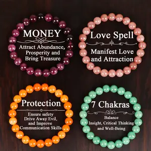 4pcs GADASLUY  Bohemian Style Stacking Bracelets-Garnet Natural Stone Orange Natural Stone Powder Sunstone Fashion Beaded Bracelet, Lovers Accessory, Perfect Jewelry Set Gifts for Men And Loved Ones