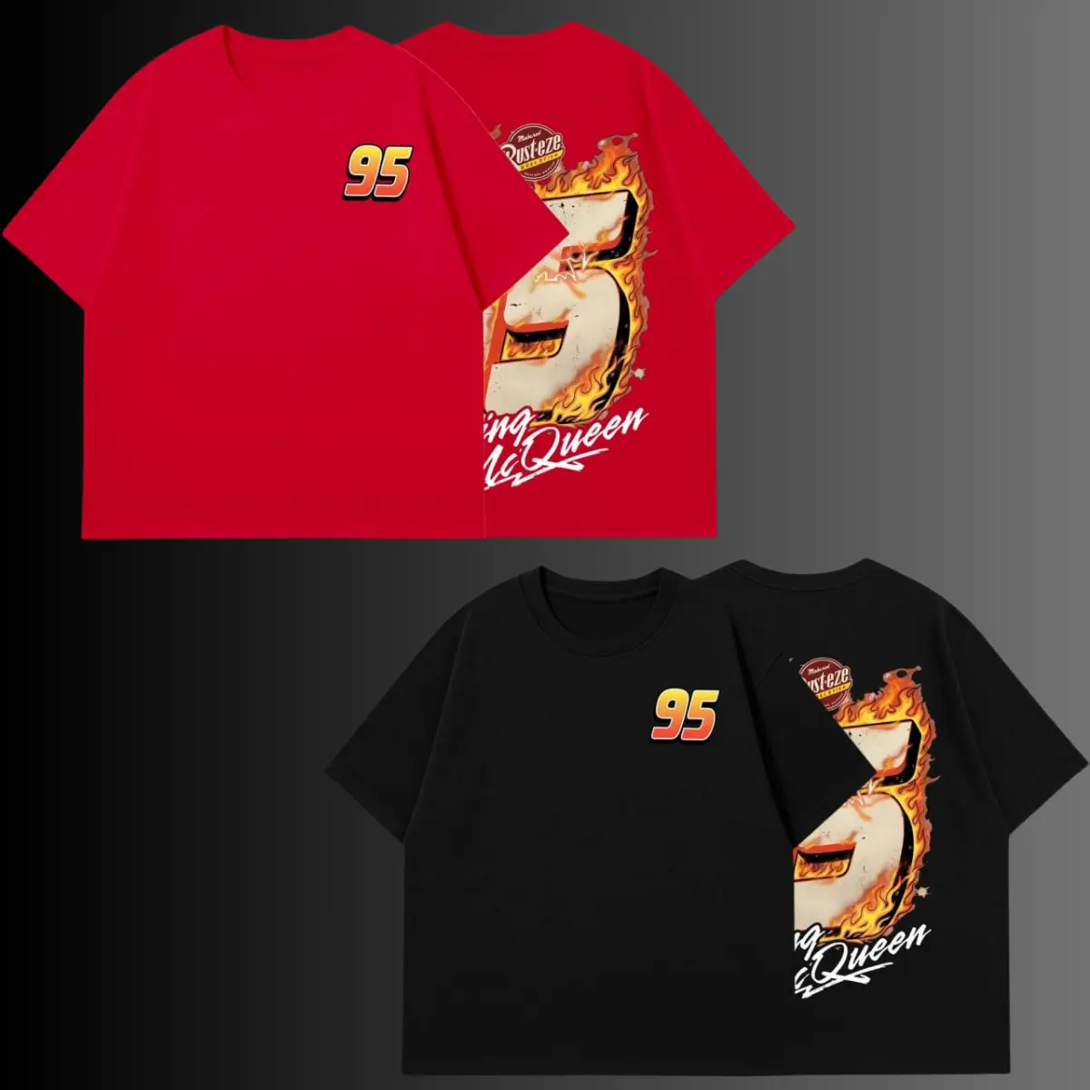 Retro Two Side Cars Gildan T-Shirt , Cars Movie T-Shirt,Mcqueen and Mater Retro Vintage Unisex Oversized Anime Graphic Tee – Trendy Y2K Acid Gildan,Manga Game Movie Lover Gift For Fans Merch