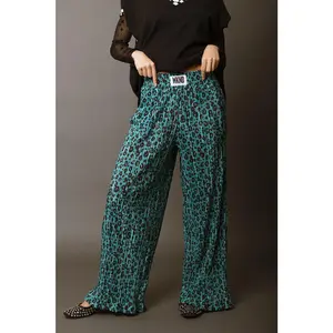 Leopard Plisse Pants - Jade