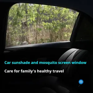 Dual-Layer Car Mosquito & Sunscreen｜One-Touch Card Access, Fits Most Cars. Blocks Bugs & UV, Maintains Airflow & View, Camping Ventilation & Driving Privacy