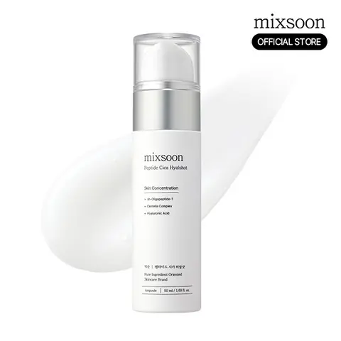 [mixsoon Official] Peptide Cica Hyalshot (1.69 fl.oz/50ml) - EGF, Adenosine, Pore Care, Daily Skin Repair, Deep Moisturizing, Korean Glass Skincare
