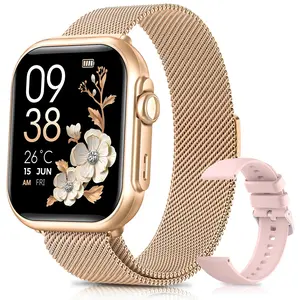 Smart Watch for Women Men Fitness: Smart Watch for iPhone&Android Bluetooth Call with SpO2 Sleep Heart Rate Monitor,IP68,Fitness Tracker with 120+Sport,Reloj Inteligente 30 Day+Battery Life, 2 Bands