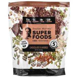 Dr. Murray's Super Foods, 3 Seed Protein Powder, Pumpkin + Flax + Sunflower, Chocolate, 2 lb (908 g)