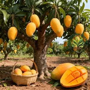 Outdoor Garden New Dwarf Vitality Mango Seedlings - Hard Fruit Tree, Strong Root System, Simple Planting for Beginner Gardeners, Low Maintenance and Space Saving, Suitable for Family Outdoor Planting