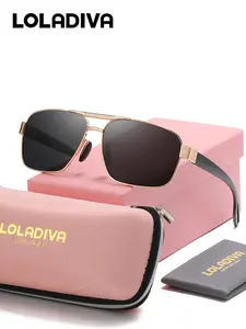 LOLADIVA Unisex Defining Style Full Frame Sunglasses Introverted Quality Square Frame Polarized Sunglasses UV400