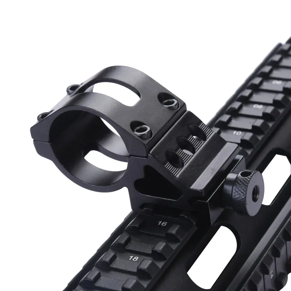 Tactical Flashlight Aluminum Mount, 30mm Tube Diameter, 45 Degree Side Mount, Picatinny Rails, Mount for Flashlights & Lasers, Light Holder Mounts
