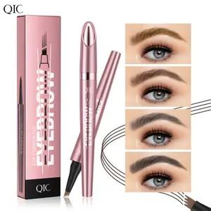 Long-lasting waterproof eyebrow pencil, 4-prong design, creates a realistic micro-sculpting effect, flawless cosmetic, perfect for quick everyday touch-ups. Daily