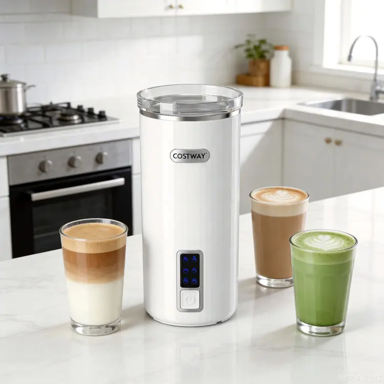 6-in-1 Electric Milk Steamer with Stainless Steel Interior