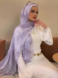 Elegant Bohemian Style Scarf Headscarf with Rhinestones, 80cm Large Shawl, Hand Washable, Breathable Fabric, Fashion Women's Accessory