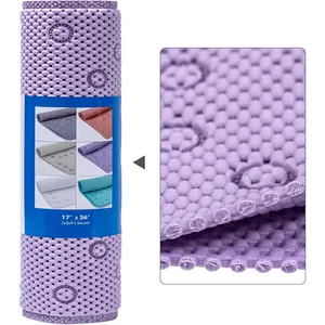 Double Layer  Non Slip Bathtub Mat 37x17in, More Comfortable and Thicker Tub Mat Than Ordinary  Shower Mat, Bath Mat for Tub with Suction for Comfort and Safety (P-Purple, 36'' x 17'')