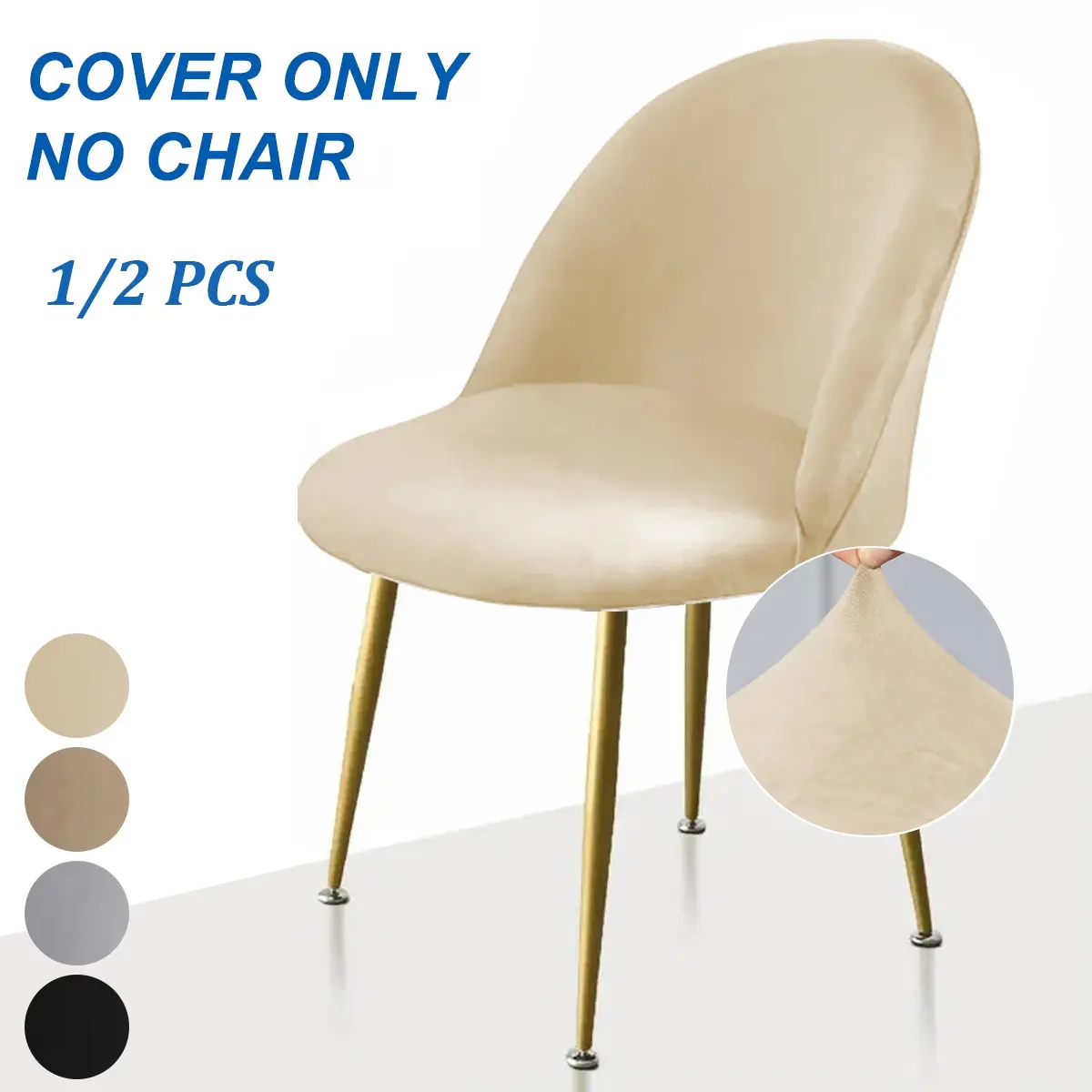 Silver Fox Fur Elastic Chair Covers, Dining Chair Slipcover, Washable Chair Slipcovers, Detachable &, Home Hotel Dining Room Furniture Protection, Fall Winter Fabric