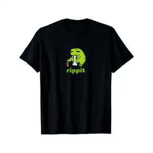 funny shirts for men Rippit Stoner Frog Smoker Theme Men and Women T-shirt, S-XXXL% Cotton, Friend Gift,, Black Adult unisex T-shirt