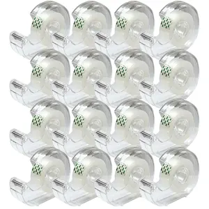 Tape, Clear Tape,Transparent Tape for Office Supplies and School Supplies,Glossy Finish,3/4 in x 720 in, Dispensered, 16 Pack