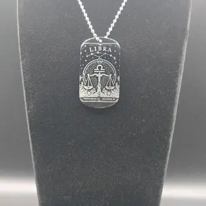 Unisex Libra Double-Sided Pendant Necklace