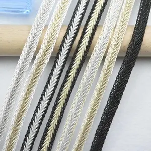 5Meters/196.85In Per Pack of New Fashion Accessories for Women's Dresses, Double-Sided Floral Exquisite Headwear Accessories, Woven Rope Lace