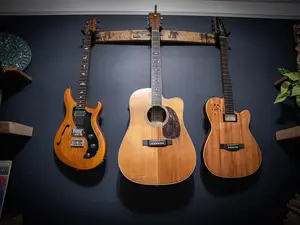 Whiskey Barrel Stave Guitar Hanger - 3 Guitar Hanger