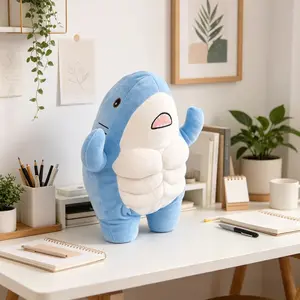 Cute 3D Muscle Shark Plush Toy, Adorable Muscle Shark Pillow Soft Toy, Soft Stuffed Animal, Perfect Gift for Kids, Plush Toy